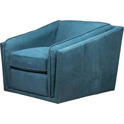 Bleeker Leather Made Swivel Chair - LOOMLAN - Olivia + Quinn - Club Chairs
