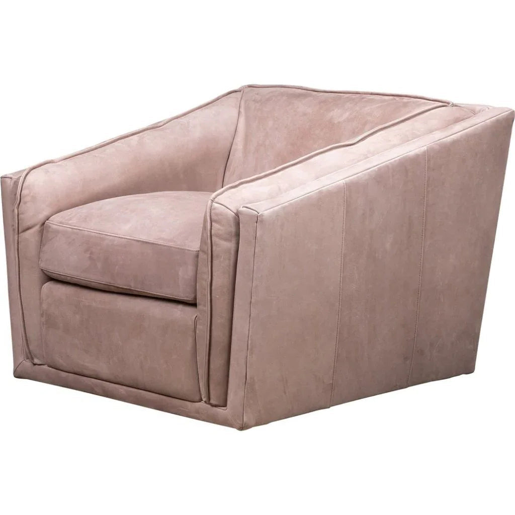 Bleeker Leather Made Swivel Chair - LOOMLAN - Olivia + Quinn - Club Chairs