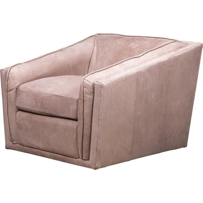 Bleeker Leather Made Swivel Chair - LOOMLAN - Olivia + Quinn - Club Chairs