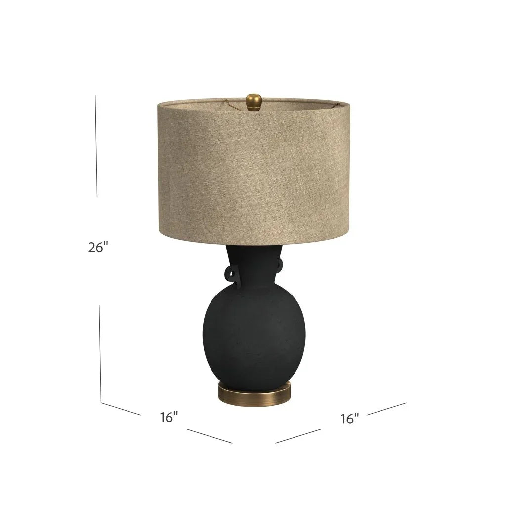 Bleene Black Ceramic Table Lamp - LOOMLAN - Bassett Mirror - Table Lamps