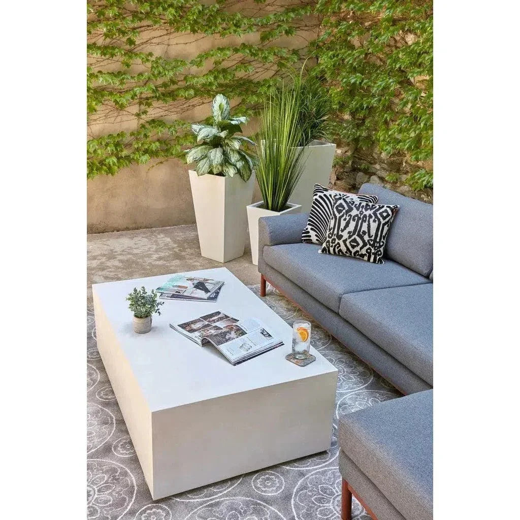 Bloc Concrete Outdoor Rectangular Coffee Table-Outdoor Coffee Tables-Urbia-LOOMLAN