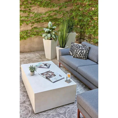 Bloc Concrete Outdoor Rectangular Coffee Table-Outdoor Coffee Tables-Urbia-LOOMLAN