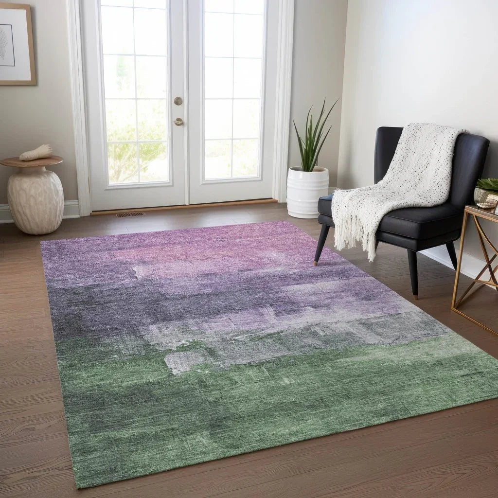 Bloometra Purple Washable Indoor - Outdoor Rug - LOOMLAN - LOOMLAN Rugs - Outdoor Rugs