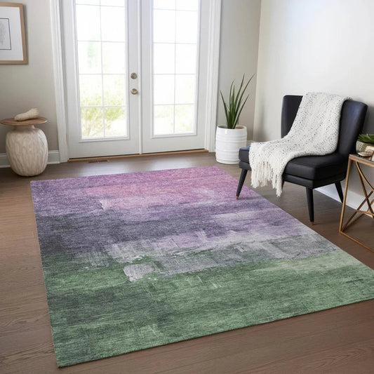 Bloometra Purple Washable Indoor - Outdoor Rug - LOOMLAN - LOOMLAN Rugs - Outdoor Rugs
