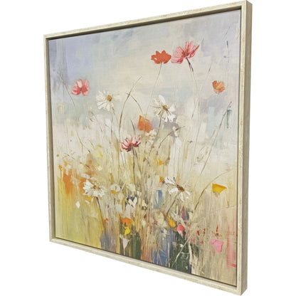 Blooms in the Meadow Blue Canvas Art