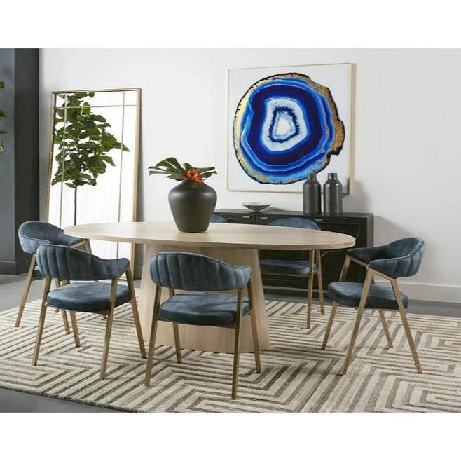 Blue Agate Wall Art - 48" x 48" with Gold Frame-Framed Wall Art-SUNPAN-LOOMLAN