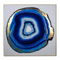 Blue Agate Wall Art - 48" x 48" with Gold Frame-Framed Wall Art-SUNPAN-LOOMLAN