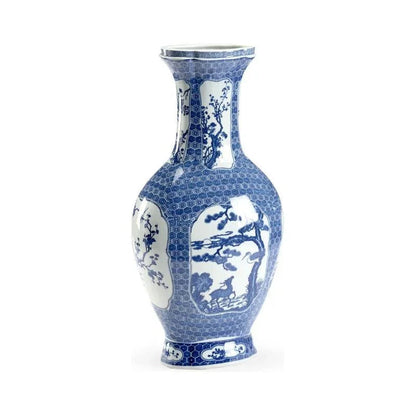 Blue And White Stag Ceramic Vase - LOOMLAN - Chelsea House - Vases & Jars