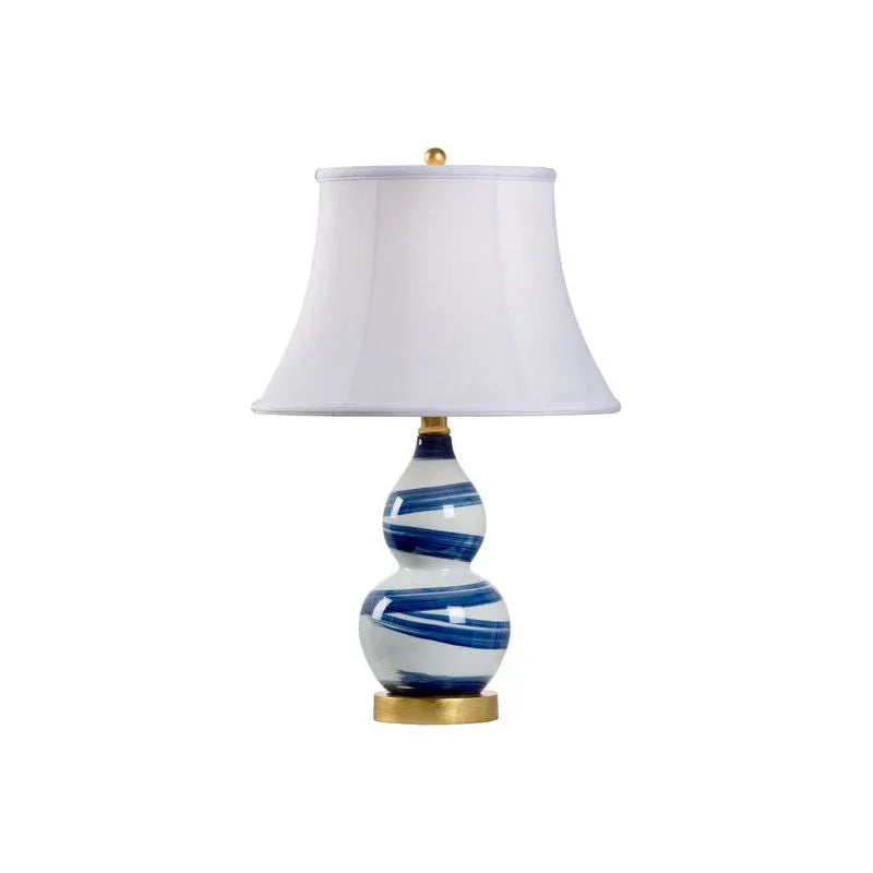 Blue And White Swirl Gold - Tone Finial Table Lamp - LOOMLAN - Chelsea House - Table Lamps