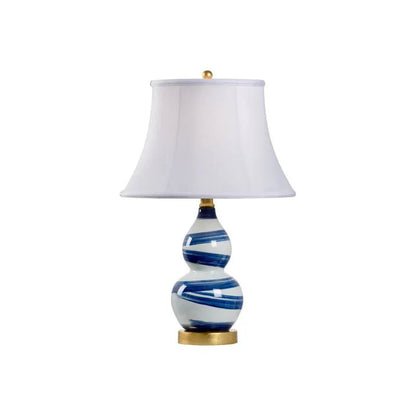 Blue And White Swirl Gold - Tone Finial Table Lamp - LOOMLAN - Chelsea House - Table Lamps