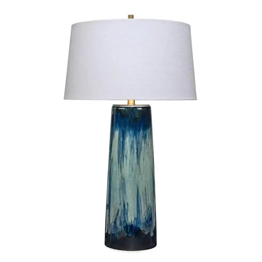 Blue Ceramic Brushstroke Table Lamp - LOOMLAN - Jamie Young - Table Lamps