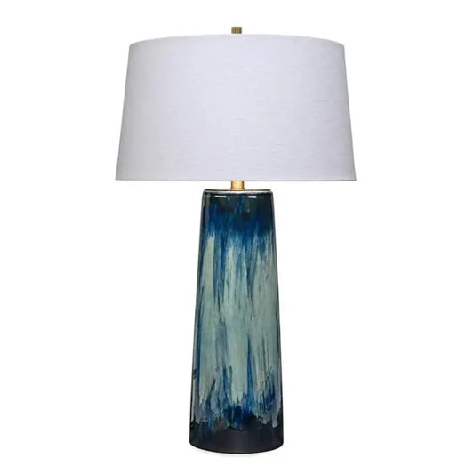 Blue Ceramic Brushstroke Table Lamp - LOOMLAN - Jamie Young - Table Lamps