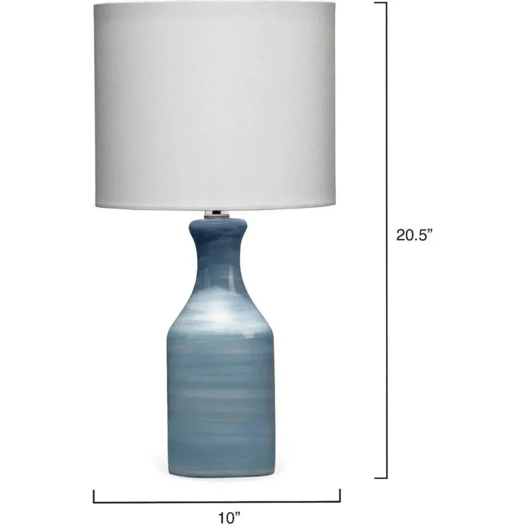 Blue Ceramic Bungalow Table Lamp UNO Socket - LOOMLAN - Jamie Young - Table Lamps