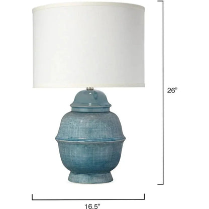 Blue Ceramic Kaya Table Lamp - LOOMLAN - Jamie Young - Table Lamps