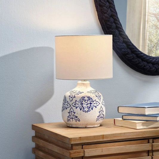 Blue Ceramic Ruby Table Lamp - LOOMLAN - Jamie Young - Table Lamps