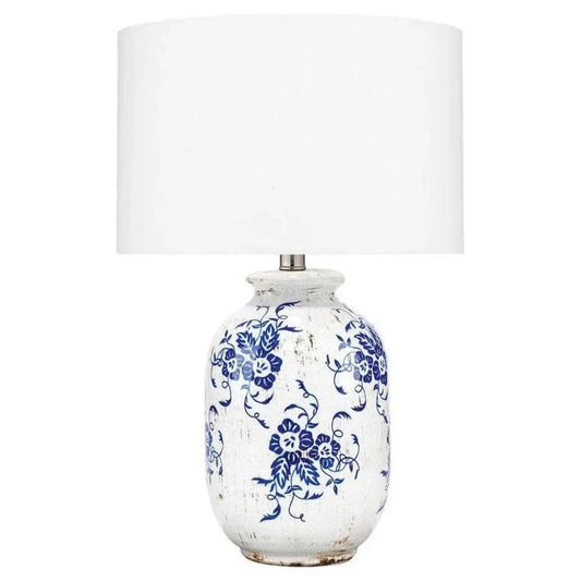 Blue Ceramic Ruth Table Lamp - LOOMLAN - Jamie Young - Table Lamps
