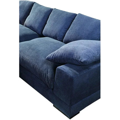 Blue Corduroy Reversible Sectional Chaise-Modular Sofas-Moe's Home-LOOMLAN