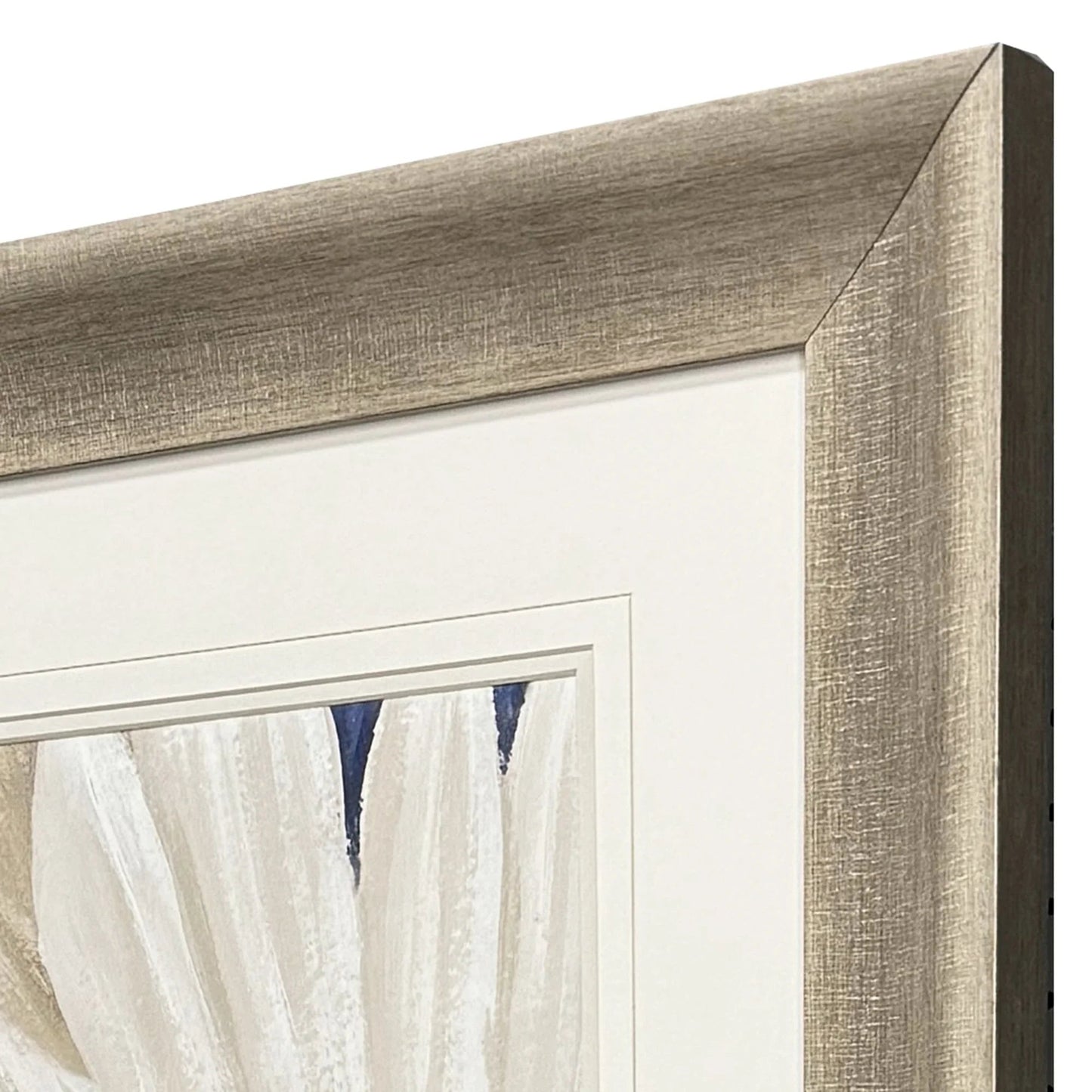 Blue Dry Palms Glass Front Framed Wall Art