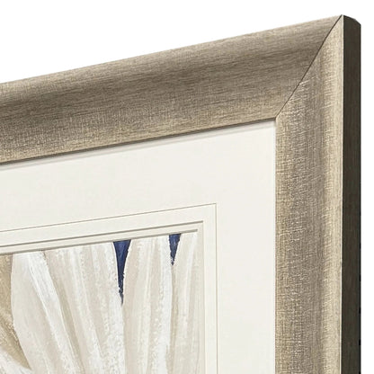 Blue Dry Palms Glass Front Framed Wall Art