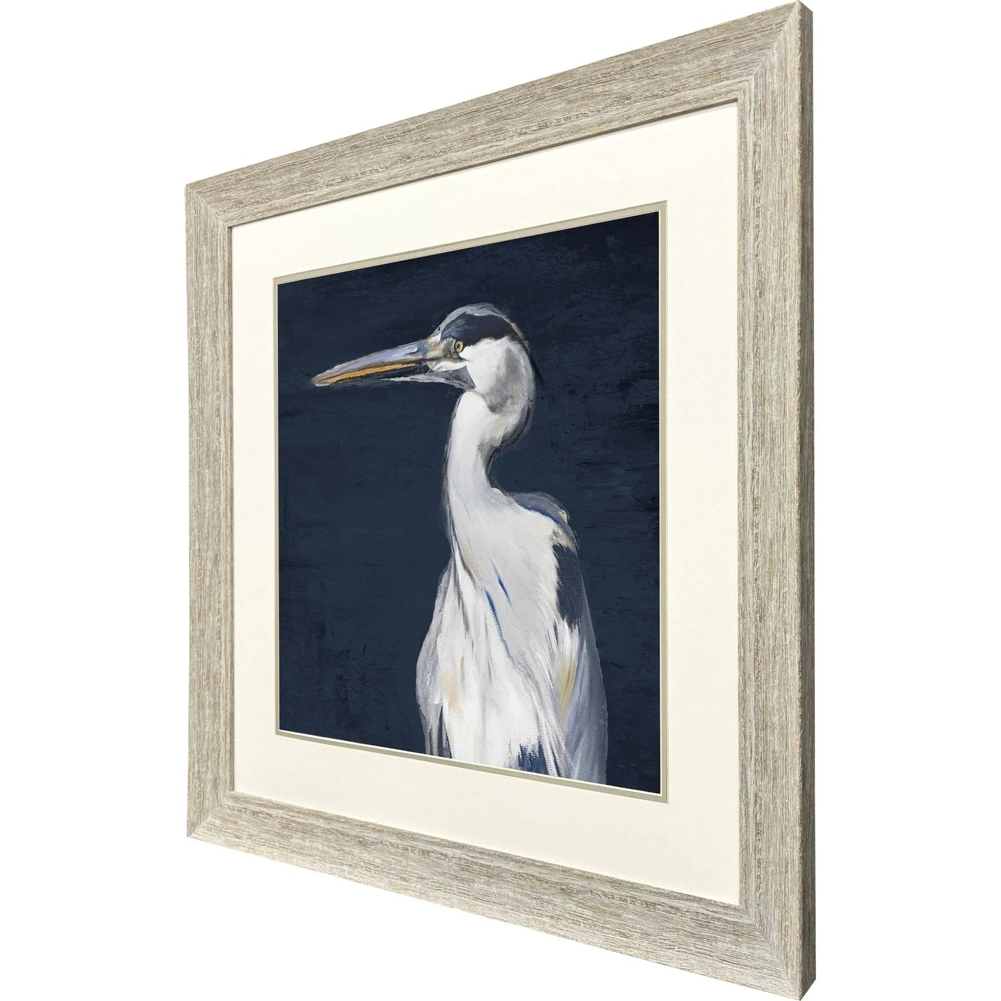 Blue Heron II Blue Framed Wall Art