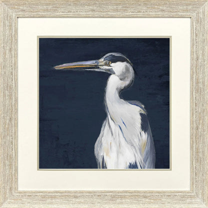 Blue Heron II Blue Framed Wall Art