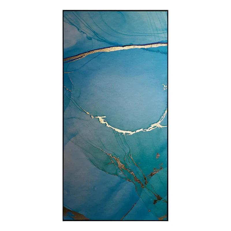 Blue Lagoon Set Of 3 Luxe Art Gold Leaf Accents - LOOMLAN - SUNPAN - Canvas Art