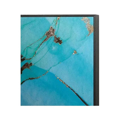 Blue Lagoon Set Of 3 Luxe Art Gold Leaf Accents - LOOMLAN - SUNPAN - Canvas Art