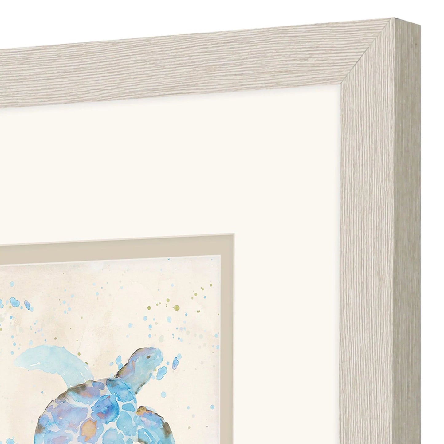 Blue Sea Turtle Blue Framed Wall Art 2PC