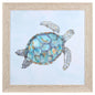 Blue Sea Turtle Glass Front Framed Wall Art