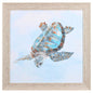 Blue Sea Turtle Glass Front Framed Wall Art