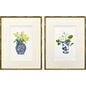 Blue and White Wood Framed Wall Art 2PC