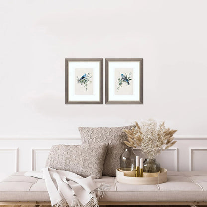 Bluebird Happy Blue Framed Wall Art 2PC