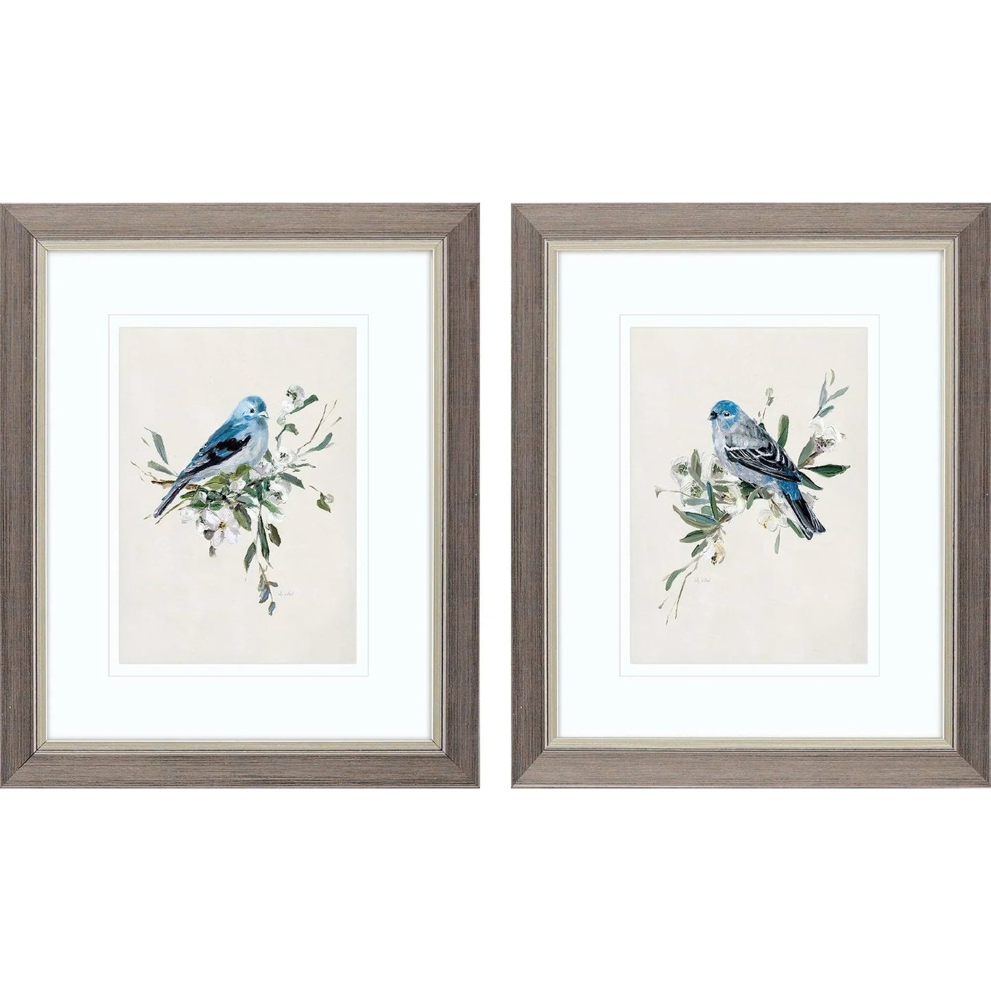 Bluebird Happy Blue Framed Wall Art 2PC