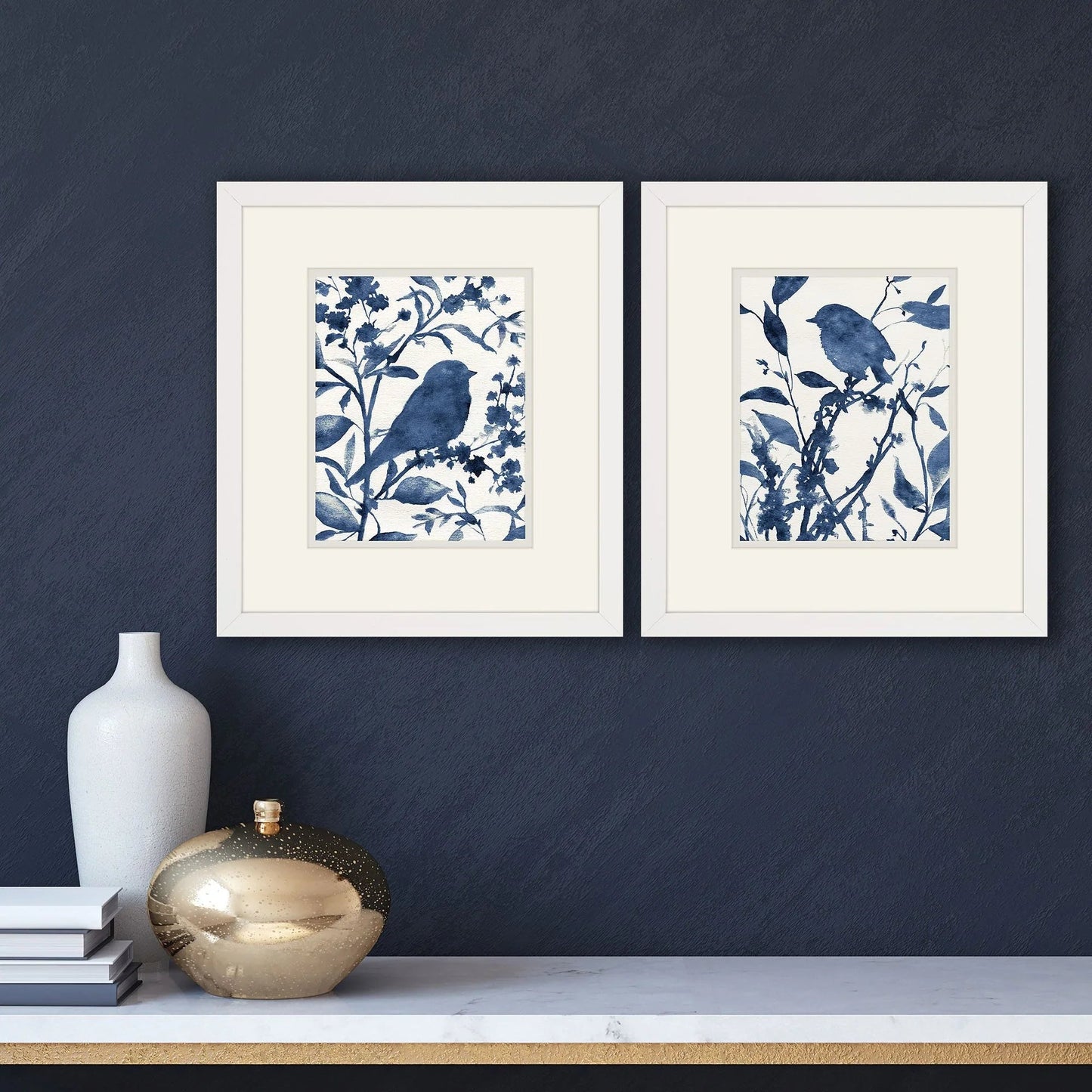 Bluebird Silhouette Framed Wall Art 2PC