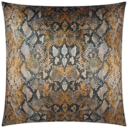 Boa Animal Glam Copper Black Large Throw Pillow Insert - LOOMLAN - D.V. Kap - Throw Pillows