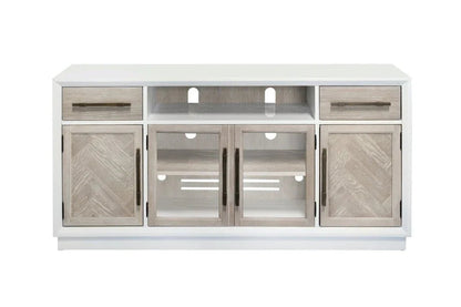 Boca Two Tone Wood TV Stand With Glass Doors - LOOMLAN - Panama Jack - TV Stands & Media Centers