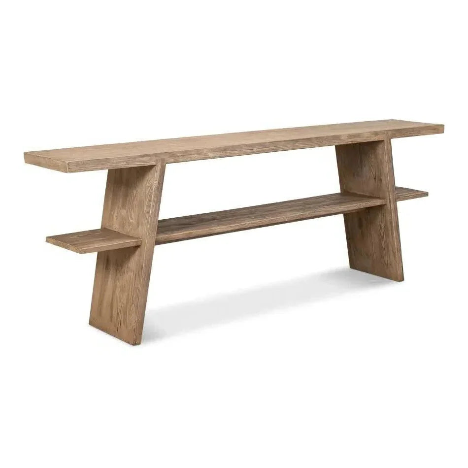 Bodega Vineyards Console Table Storage Reclaimed Wood - LOOMLAN - Sarreid - Console Tables