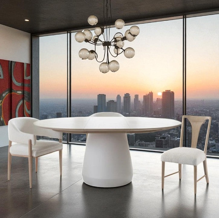 Bodhi 54-72 Round Extendable Table with MIXED Chairs 5PC Set-Dining Table Sets-Palmetto Home-LOOMLAN