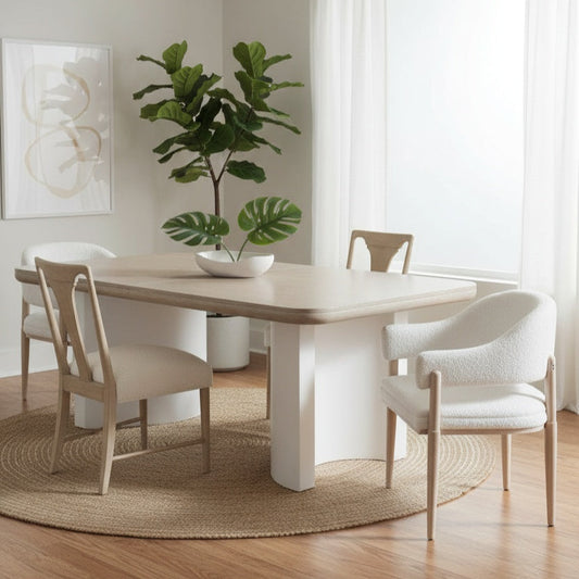 Bodhi 84-104 Extending Dining Table with MIXED Chairs 5PC-Dining Table Sets-Palmetto Home-LOOMLAN