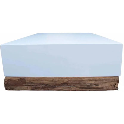 Bodhi Outdoor White Rectangular Coffee Table-Outdoor Coffee Tables-Artesia-LOOMLAN