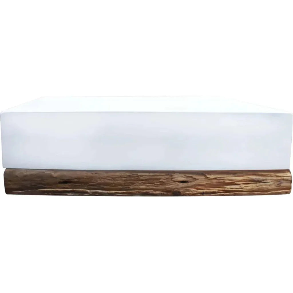 Bodhi Outdoor White Rectangular Coffee Table-Outdoor Coffee Tables-Artesia-LOOMLAN