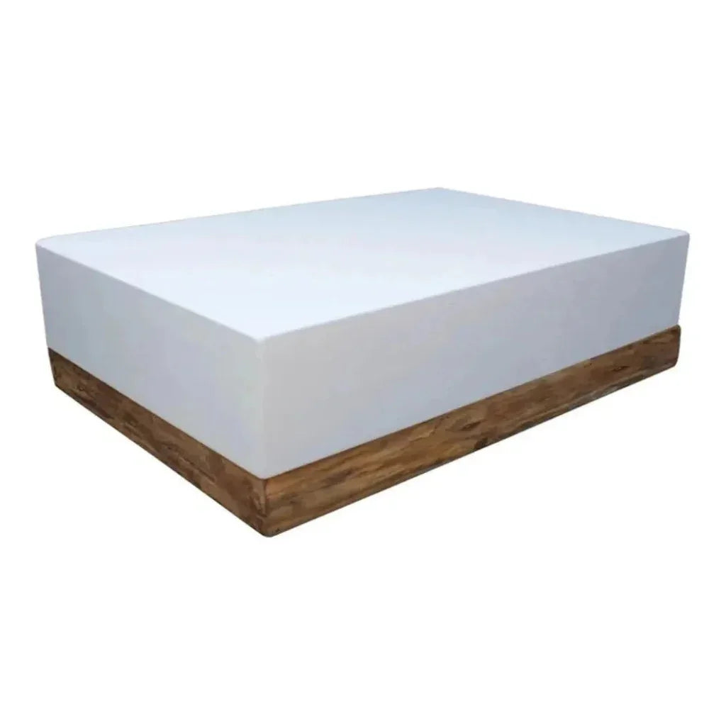 Bodhi Outdoor White Rectangular Coffee Table-Outdoor Coffee Tables-Artesia-LOOMLAN