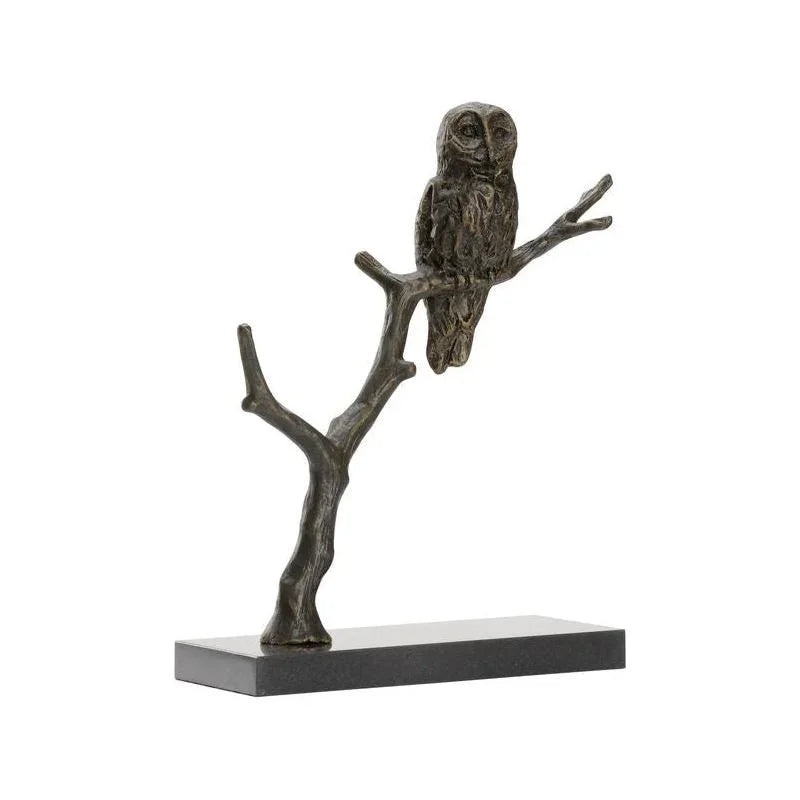 Bog Garden Cast Iron made Owl Sculpture - LOOMLAN - Wildwood - Statues & Sculptures