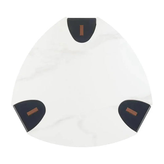 Bogey Stone & Steel White Geometric Side Table - LOOMLAN - Zuo Modern - Side Tables