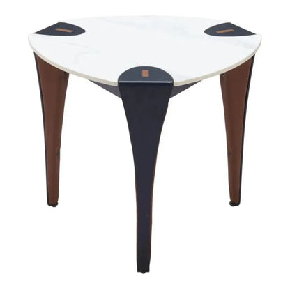 Bogey Stone & Steel White Geometric Side Table - LOOMLAN - Zuo Modern - Side Tables