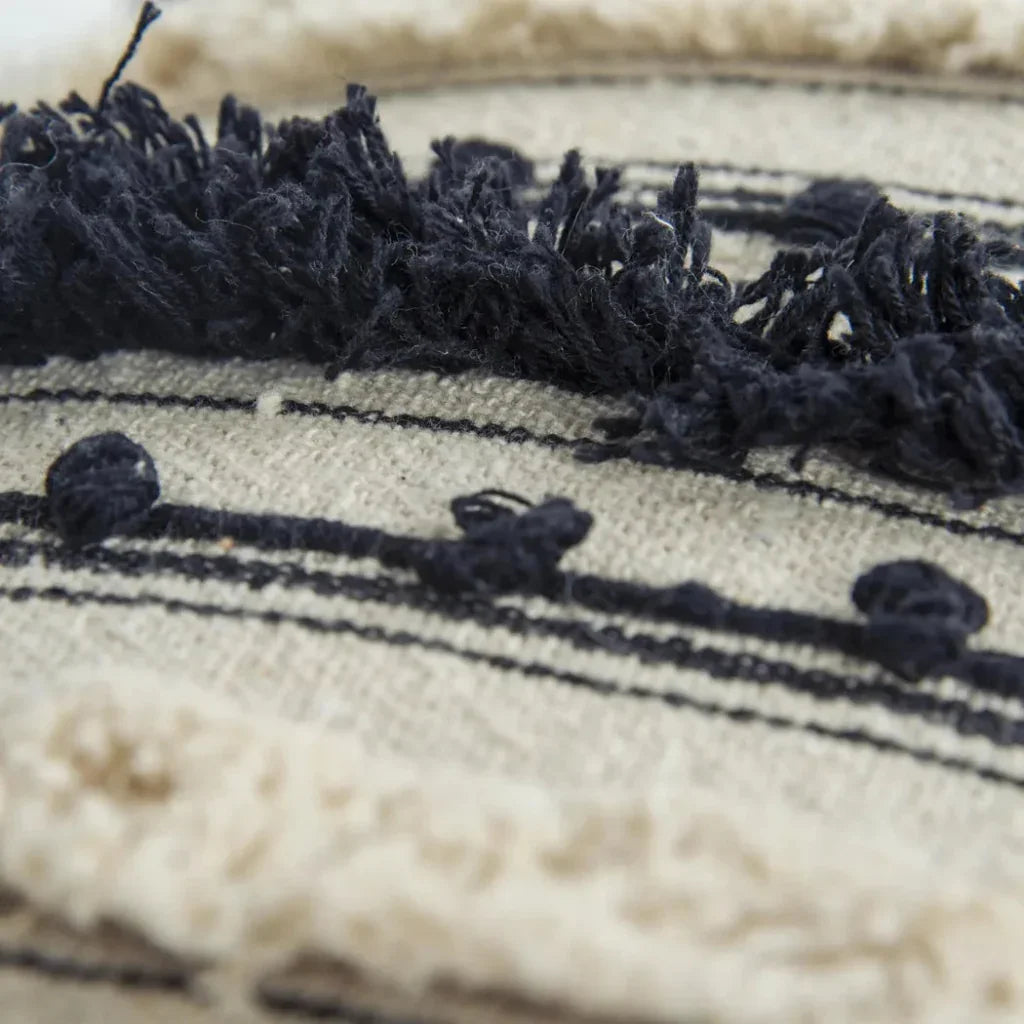 Boho Babe Striped White & Black Lumbar Pillow Insert - LOOMLAN - LOOMLAN - Throw Pillows