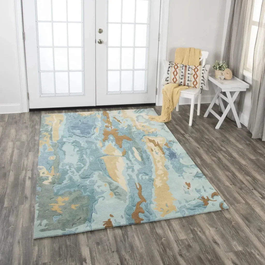 Bohr Abstract Blue Large Area Rugs For Living Room - LOOMLAN - LOOMLAN - Area Rugs