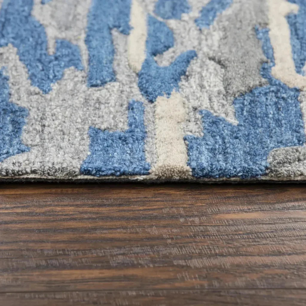 Boil Abstract Blue Large Area Rugs For Living Room - LOOMLAN - LOOMLAN - Area Rugs