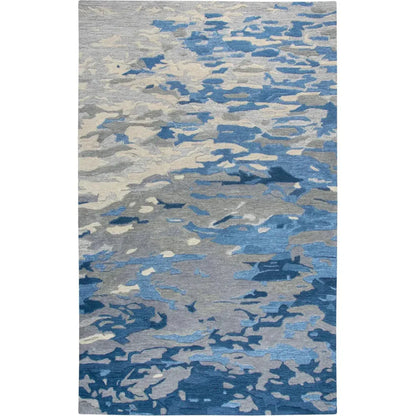 Boil Abstract Blue Large Area Rugs For Living Room - LOOMLAN - LOOMLAN - Area Rugs