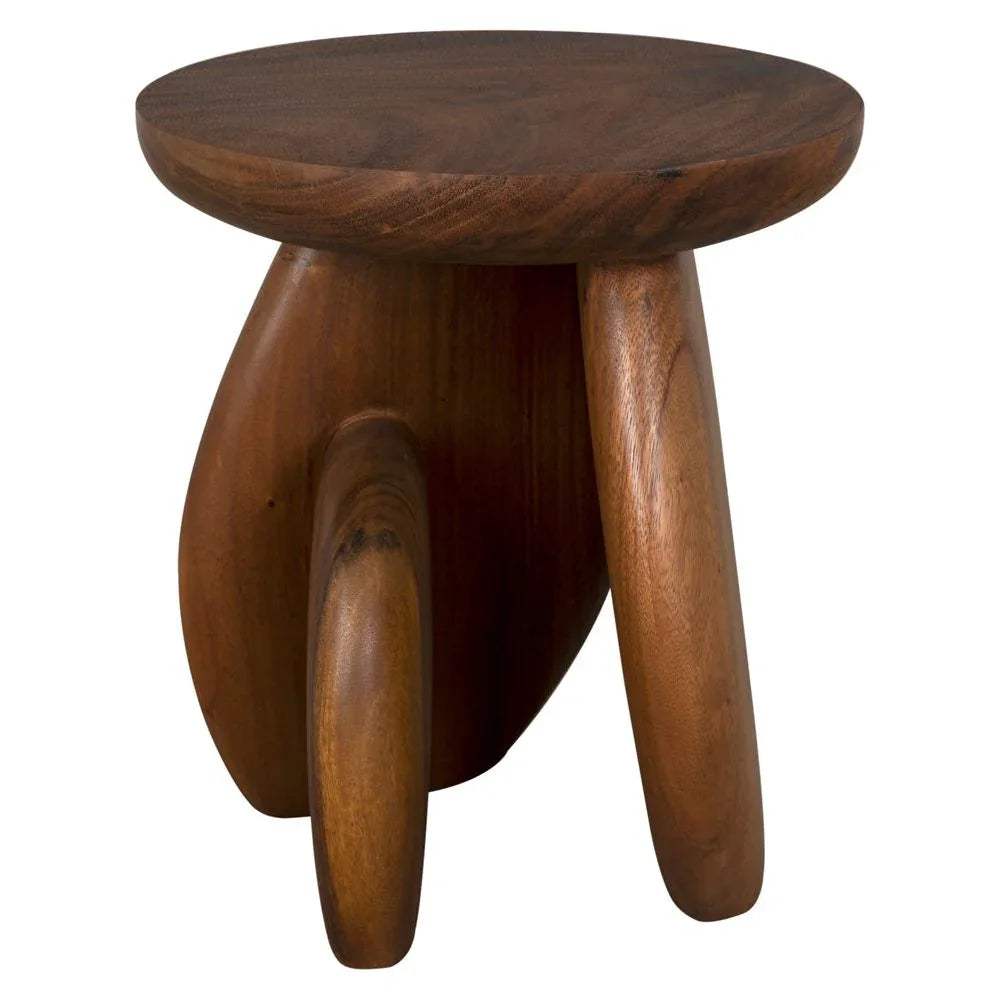 Boko Wooden Round Side Table - LOOMLAN - Noir - Side Tables